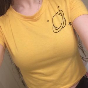 Short sleeved yellow t-shirt